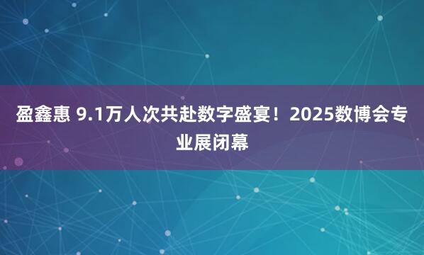 盈鑫惠 9.1万人次共赴数字盛宴！2025数博会专业展闭幕